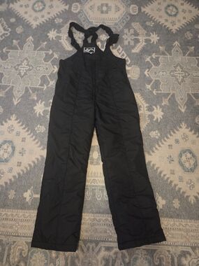 Men's Black Insulated Snow Bibs - Adjustable Straps